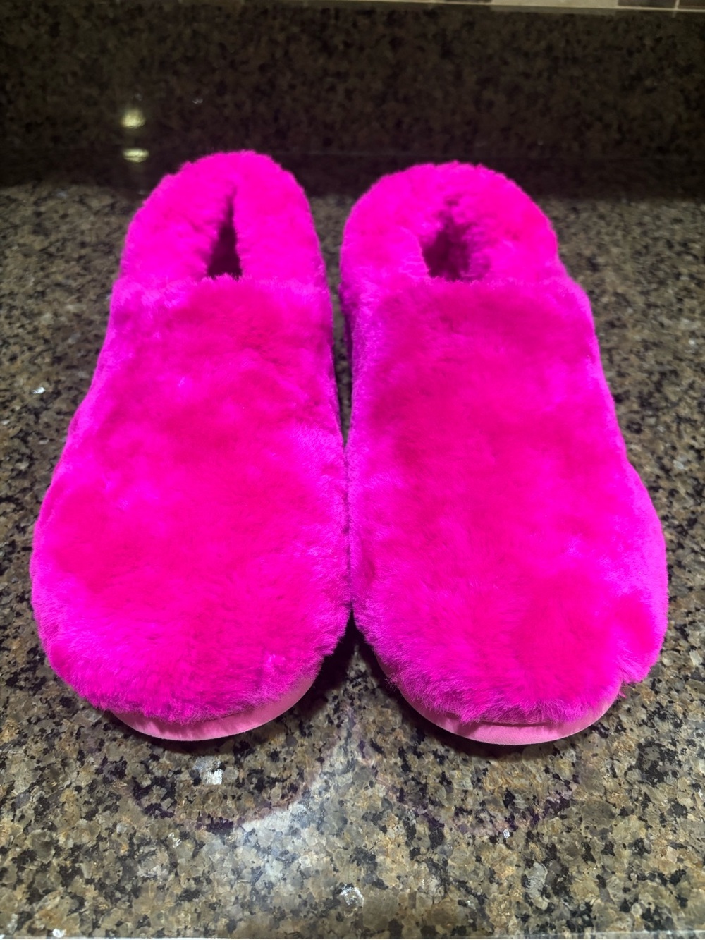 UGG Deep Pink Fuzzy Slippers